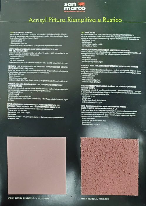 ACRISYL INTONOCHINO - Acrylic-Siloxane Facade Stucco by San Marco (White Base) San Marco