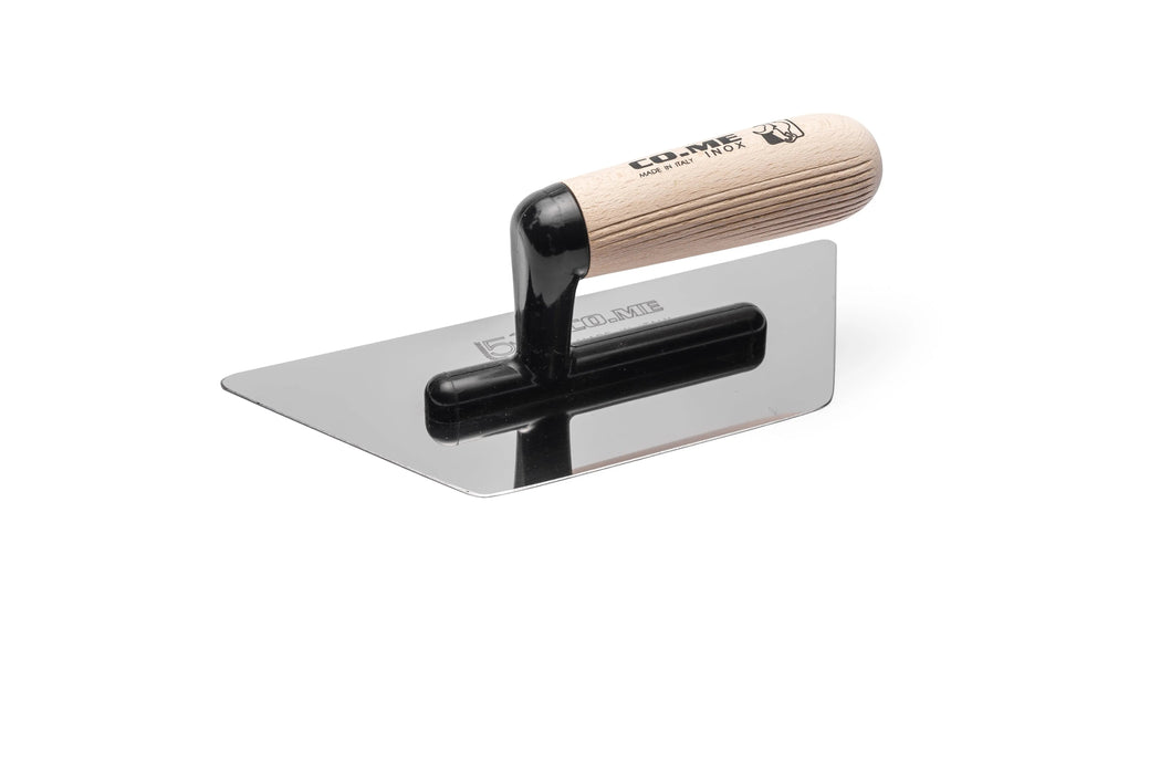 Co.Me Professional Stainless Steel Rhombus Shape Marmorino Trowel With Wooden Handle The Decora Company