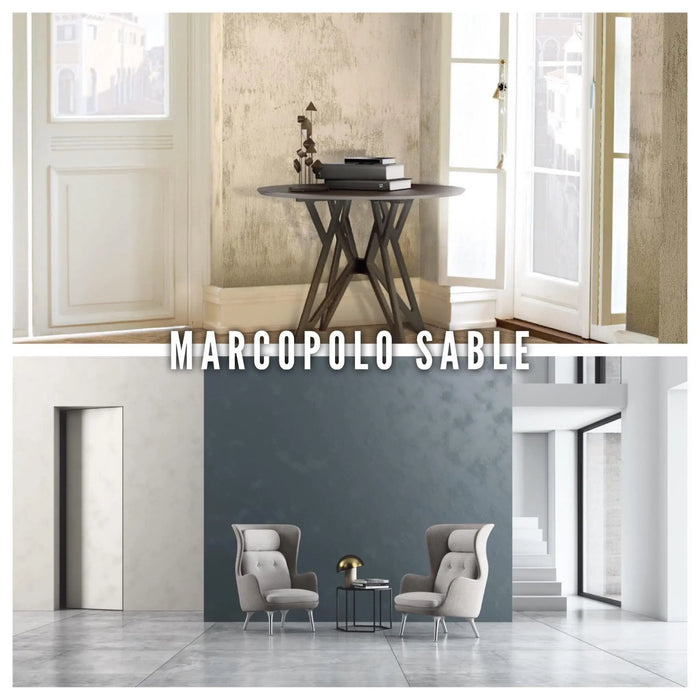 MARCOPOLO SABLE - Sand Textured Metallic Decorative Paint, Low Sheen, by San Marco (Silver Base) - The Decora Company