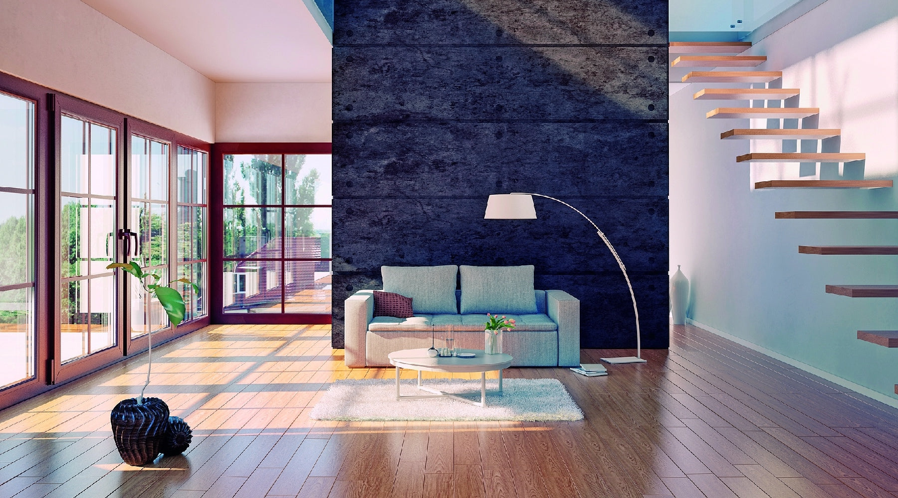 textured concrete effect wall