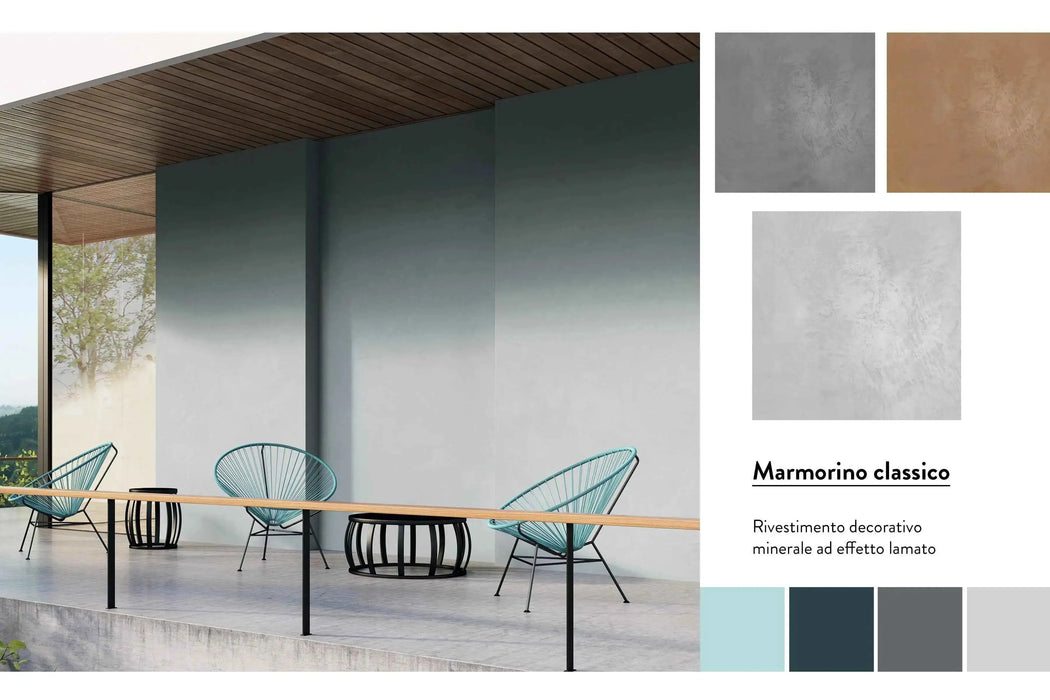 Marmorino Classico venetian plaster applied to interior wall