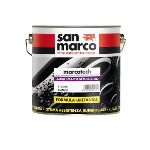 San Marco Marcotech AU40 Bianco - Acrylic-Urethane Enamel Paint, Semi-gloss Finish, white base - The Decora Company